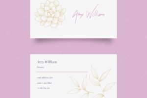 Floral hand drawn business card template