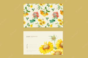 Floral name card design