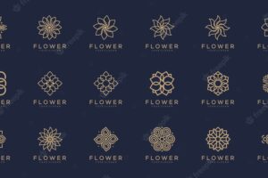 Floral ornament logo and icon set.