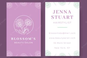 Floral pastel blossoms beauty salon business card
