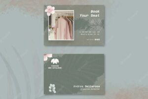 Floral rsvp card business card template