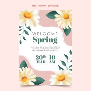 Floral spring invitation template