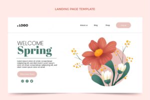 Floral spring landing page template