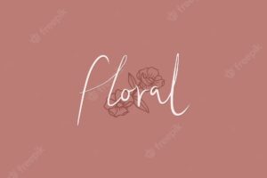 Floral text on a pink background mobile wallpaper vector