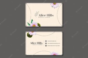 Floral wedding planner business card