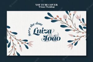 Floral winter wedding youtube cover template