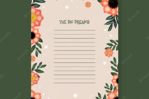 Floral wish list template