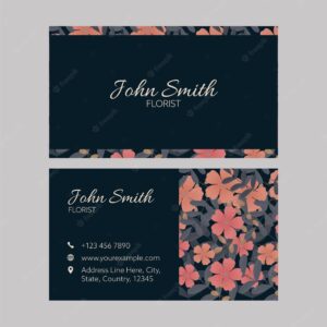 Florist business card template layout for advertising.