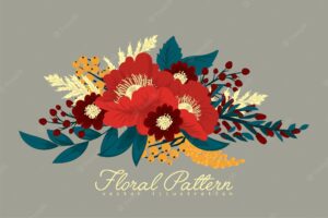 Flower frame floral background template