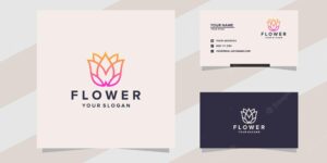 Flower logo and business card template