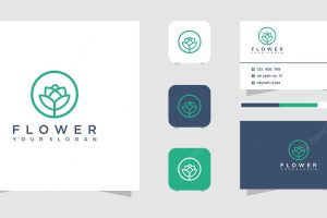 Flower logo design and business card.