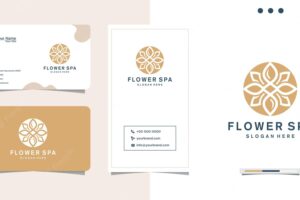 Flower spa logo design for cosmetics and business cards