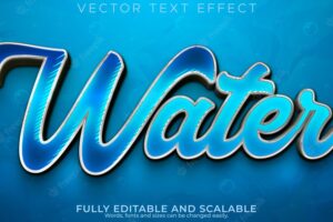 Fluid aqua text effect editable water and ocean text style