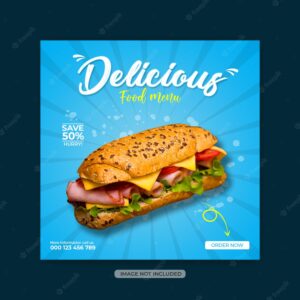 Food social media promotion and instagram banner post design