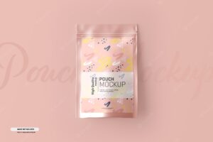 Food supplement pouch packaging mockup