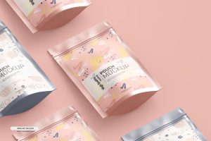 Food supplement pouch packaging mockup