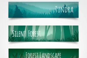 Forest silhouettes banners