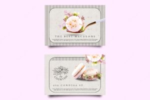 French macarons business card template