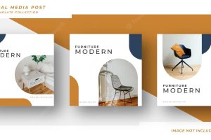 Furniture design sale promotion social media and instagram post template