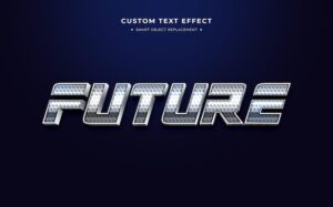 Futuristic 3d text style effect