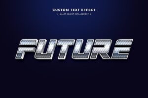 Futuristic 3d text style effect