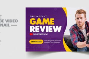 Game review youtube thumbnail and web banner templat