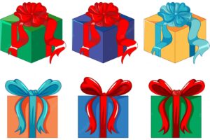 Gift boxes isolated collection