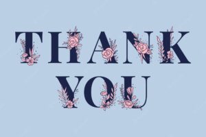 Girly thank you word vector feminine typography font lettering