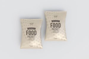 Glossy foil food packet mockup