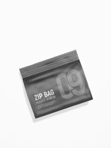 Glossy pouch zip lock bag branding mockup