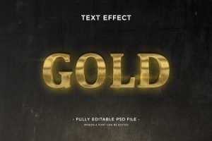 Gold text effect design