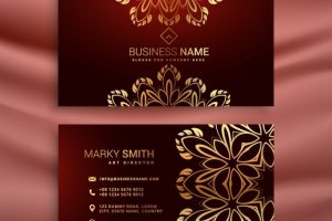 Golden floral business card