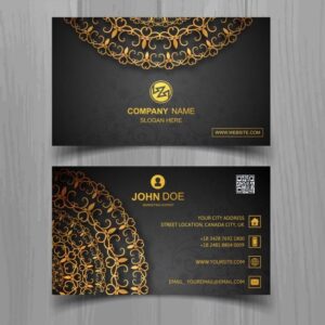 Golden floral business card