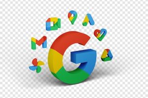 Google products logos 3d render