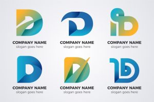 Gradient d logo template collection