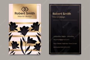 Gradient floral business card template