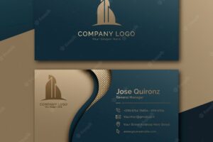 Gradient golden luxury business card template