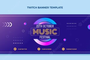 Gradient halftone music festival twitch banner