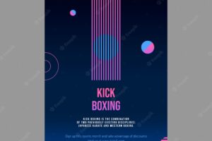 Gradient kick boxing concept poster