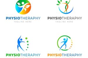 Gradient physiotherapy logo set