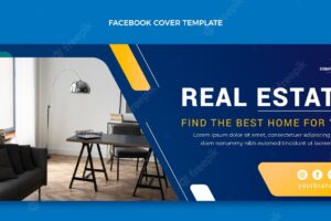 Gradient real estate facebook cover