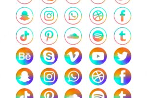 Gradient social media icons pack