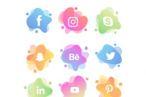 Gradient social media logo collectio