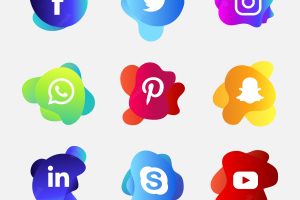 Gradient social media logo collectio