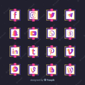Gradient social media logo collection