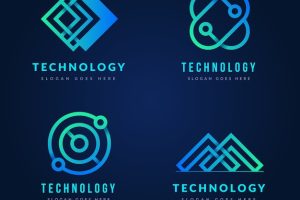 Gradient technology logo template collection