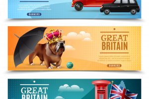Great britain travel horizontal banners