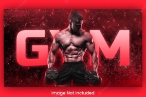 Gym youtube thumbnail design and muscle toning fitness workout youtube channel thumbnail premium
