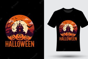 Halloween party flyer template. vector image in cartoon style.