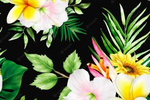 Hand drawing summer floral seamless pattern design